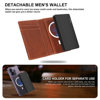 TOYFID Aluminum Alloy Wallet With Genuine Leather Cover Men's Billfolds